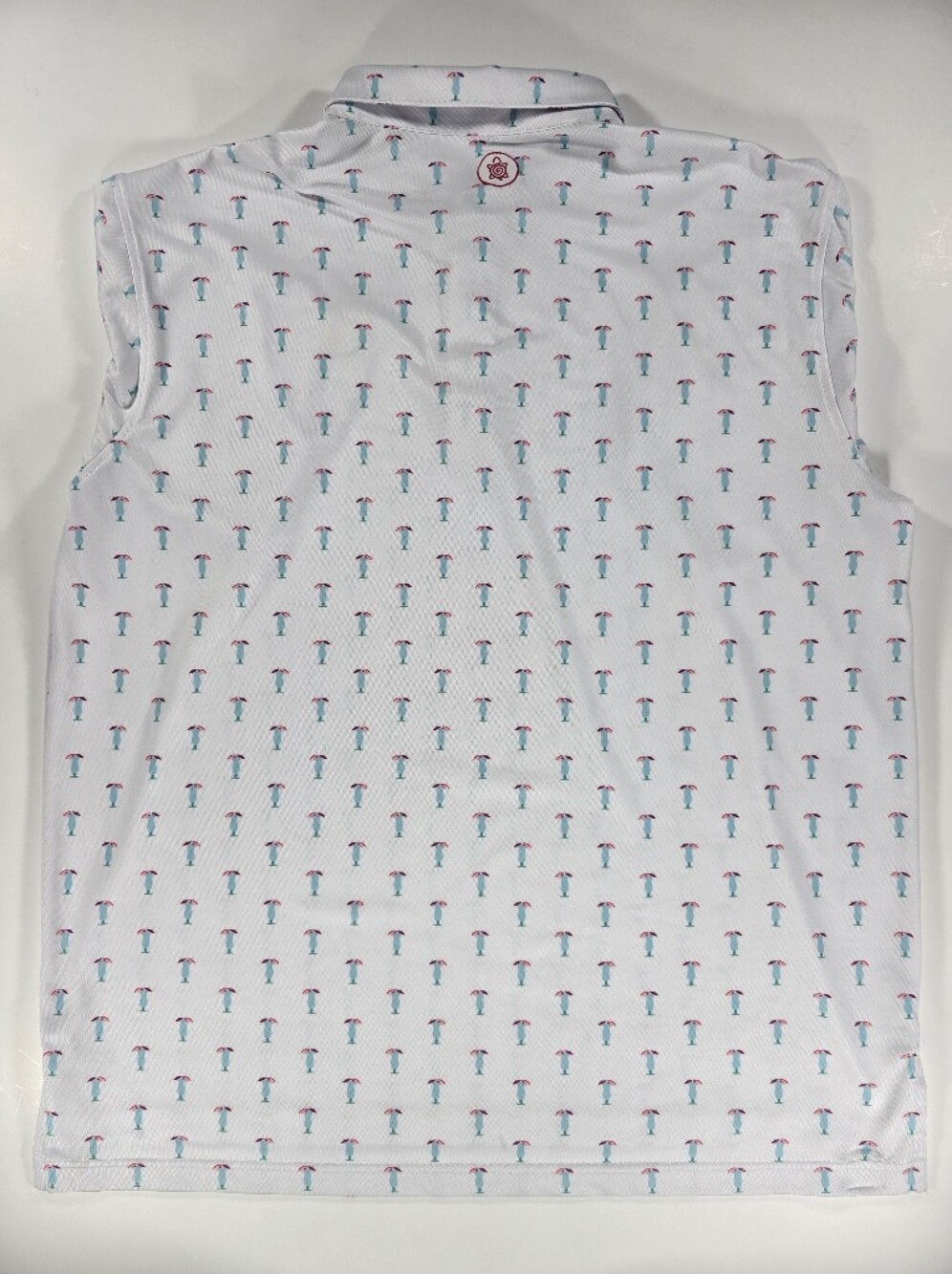 Nemacolin Turtleson XL White Mixed Drink Umbrela Golf Polo Shirt Pique Knit - Picture 8 of 9